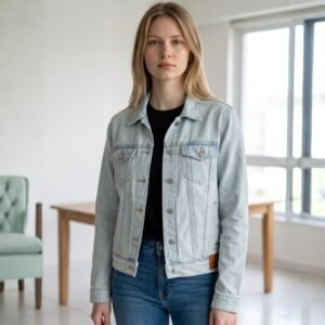 Amoga Women's Classic Light Wash Denim Jacket