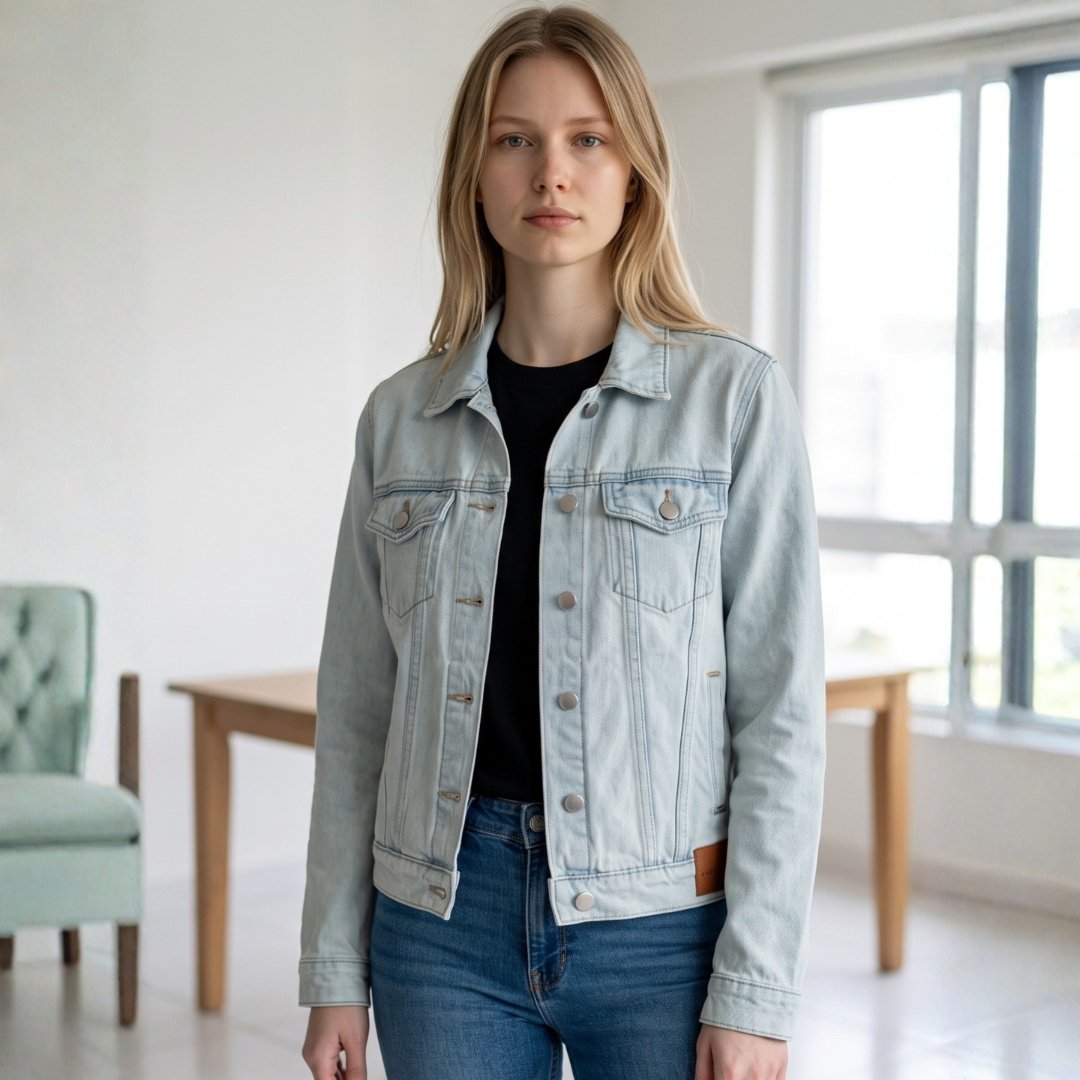 Amoga Women's Classic Light Wash Denim Jacket