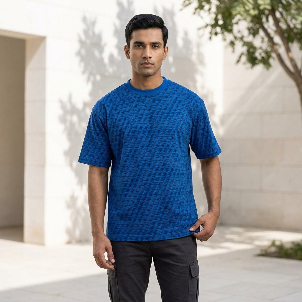 AMOGA Oversized All-Over Print T-Shirt – Blue - Image 3