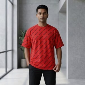 AMOGA Oversized All-Over Print T-Shirt – Red