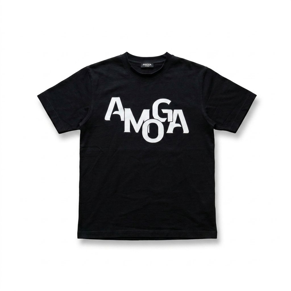 AMOGA Overlapping Logo T-Shirt – Black - Image 3