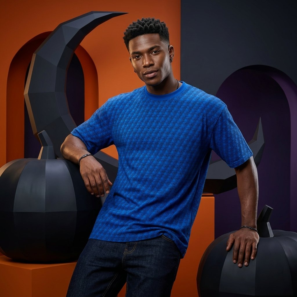 AMOGA Oversized All-Over Print T-Shirt – Blue - Image 2